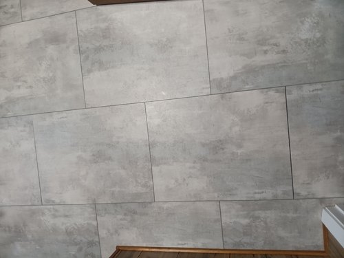 Grey laminate floor tiles with cork backing