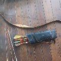 Recurve bow with arrows and quiver. 60